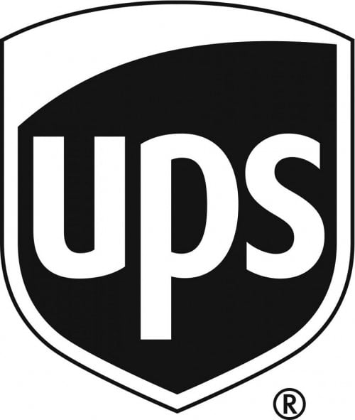 black and white ups logo