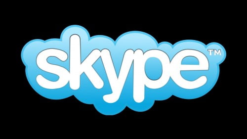 black skype logo
